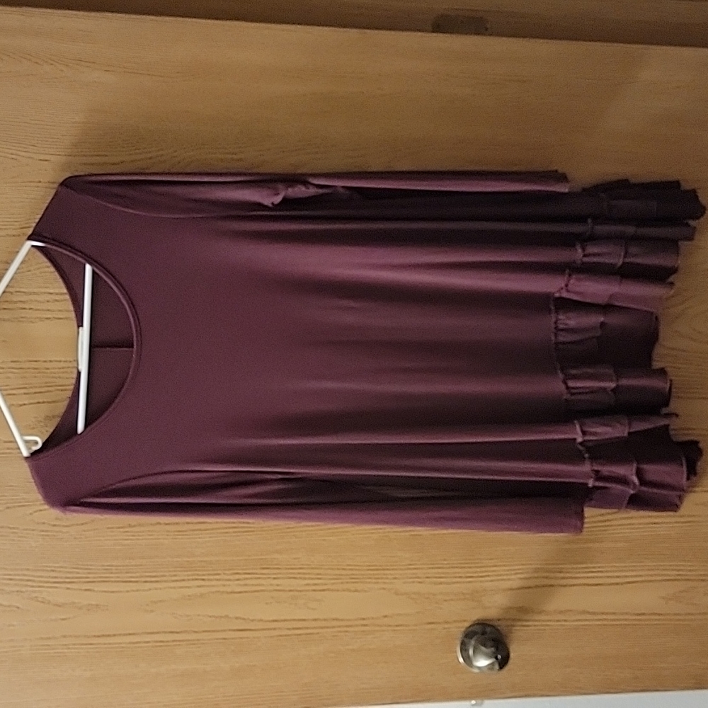 Easel Women's Flowy Long Sleeve Purple Dress Size Medium